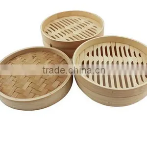 Hot Sale 3 Tier Natural Dim Sum Bamboo Large and Mini Food Steamer thumbnail-6