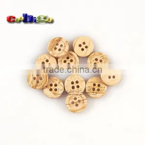 13mm(20L)Dia. Imitation Wood Vein Fashion Resin Round Buttons Four Holes Sewing Craft For Bag Shoe Garment #FLN003-13B thumbnail-3