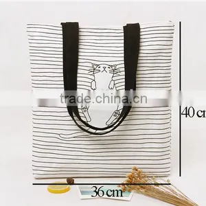 Navy Strap Style Cotton Canvas Tote Shopping Bag thumbnail-1