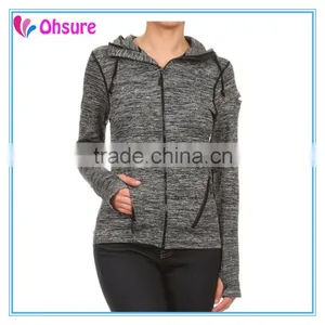 90% Nylon 10% Spandex Zipper up Yoga Jacket Sports Wear Gym Jacket thumbnail-2