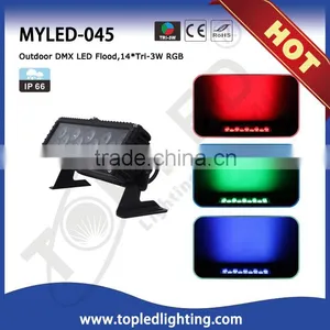 CE&RoHs Certificate Excellent Color Mixing IP66 Outdoor 14* Tri-3W RGB Wall Washer LED Light thumbnail-1