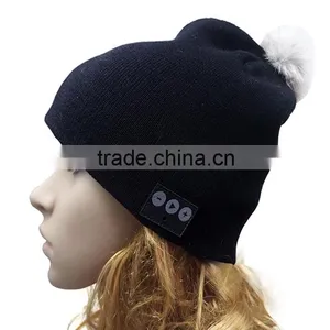 Wholesale Hats And Caps Men Wearable Bluetooth Beanie Hat With Headphone thumbnail-3