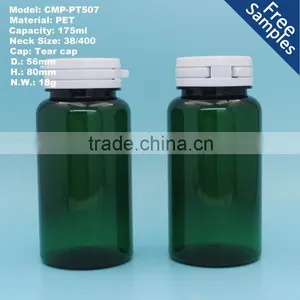 China Factory PET Pharmaceutical Plastic Packaging Bottle 175ml, 175cc Medicine Pill Capsule Bottle With Tearing Cap thumbnail-1