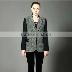 Women Half Coat Elegant Wool Long Sleeve High Quality thumbnail-1