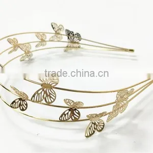 Graceful Gold Metal Headband With Butterfly thumbnail-4