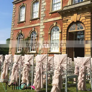 Discount New Design Wholesale Curly Willow Wedding Chair Cover Sash With Hood Quality Choice thumbnail-2
