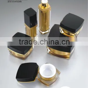 Square Shaped Acrylic Cream Jar and Cosmetic Lotion Bottle With Pump thumbnail-1