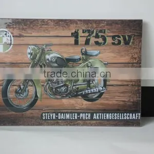 Vintage Metal Wood Wall Painting Hanging Decor thumbnail-1