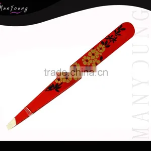 Flowers Print Professional Tweezer Lady Eyebrow Clip Makeup Tweezer thumbnail-1
