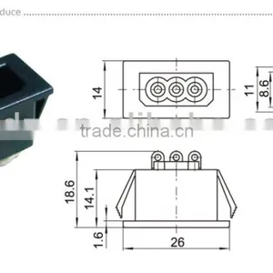 ac Socket and Rocker Switch,5.5*2.1mm dc Female dc Connector for 12V dc Connector Jack thumbnail-6