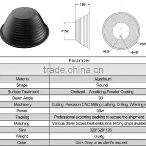 60w LED High Bay Light Cover Aluminum Lamp Reflector Shade thumbnail-2