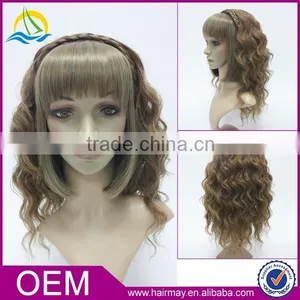 Synthetic Blonde/brown Afro Kinky Twist Hair Wig With Bangs Free Wig Catalogs thumbnail-1