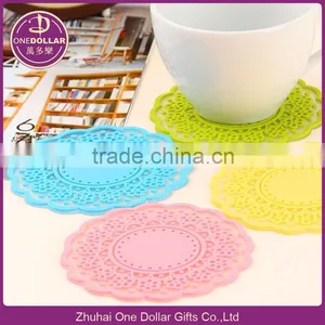 Lovely Cute Sweet Semitransparent Lace Cup Mat Silicone Rubber Coaster for Wine, Glass, Tea thumbnail-3