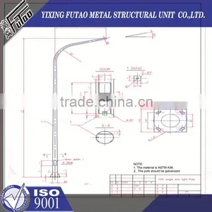 High Quality Galvanized Tapered Lamp Pole thumbnail-3