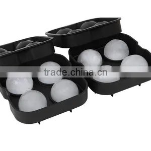 Hot Selling 4 Cavities Round Silicone Ice Ball Tray thumbnail-1