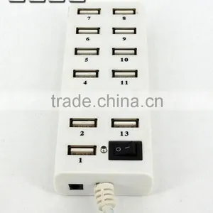 Hot Sell High- Performance Portable 480MBPS Usb2.0 13 Port Hub With One Switch+large Capacity thumbnail-6