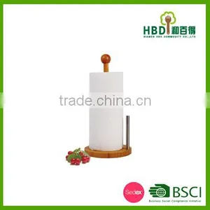 High Quality Bamboo Kitchen Roll Holder, Bamboo Paper Towel Holder, Paper Roll Holder for Sale thumbnail-1