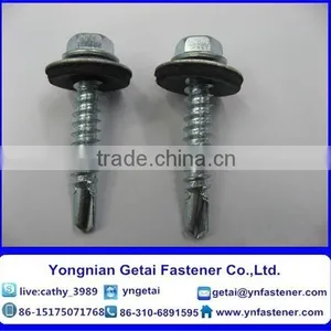 Self-drilling and Tapping Screws With Collar ,Hexagon Flange Head , HDG /Galvanized With Black /yellow Zinc Plated/blue White thumbnail-2