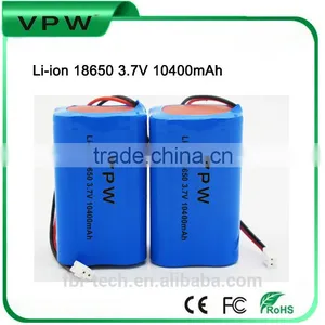 High Power Rechargeable 18650 3.6V 10400mAh Li-ion Battery Cell for Electronic Machine thumbnail-1