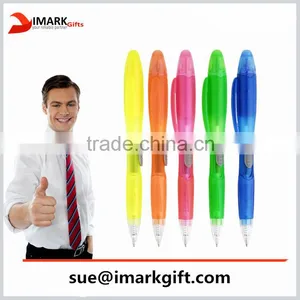 Double Sided Ball Pen With Translucent Tube Highlighter and Ballpoint Pen thumbnail-1
