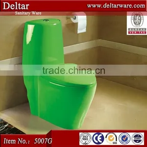 Glaze Smooth Toilet Bowl Color, One Piece Sanitary Ware Ceramic Yellow Toilet, wc Ceramic Color Toilet thumbnail-3