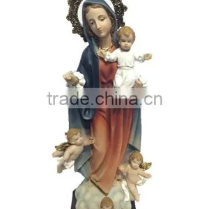 Factory 2016 Resin Religious Virgin Mary Statue and Babies Jesus Figurine thumbnail-3