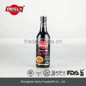 Desly Superior Low Salt Light Soy Sauce 500ml Glass Packing thumbnail-1