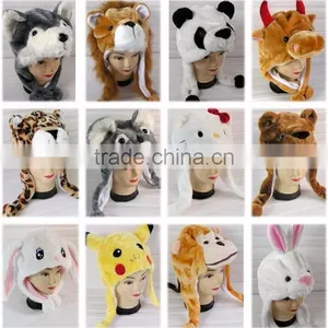 Customized Logo Husky Animal Plush Animal Head Hat thumbnail-1