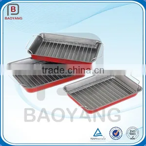 Rectangular Cast Iron Enamel Coated Fry Pan With Ear thumbnail-1
