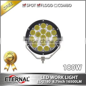180W Round 9" LED Driving Headlight Super Brightness Led Work Light for Offroad Jeep 4x4 Racing Heavy Duty Vehicles thumbnail-2