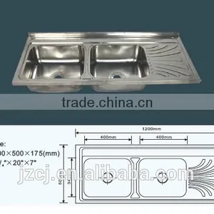 JZ-335 120x50 Export Iraq New Items Stainless Steel Kitchen Sink thumbnail-5