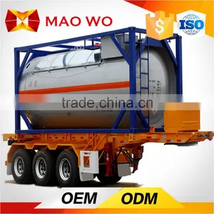 LNG Container Transport, 3 Axle Flatbed Semi Trailer thumbnail-1