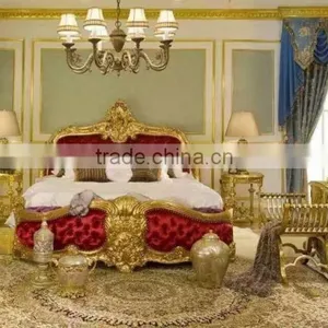 Imperial Noble Design Button Tufted Chesterfield Bed, Luxury Wood Carved King Size Bed & Night Stand,Royal Bedroom Furniture Set thumbnail-1