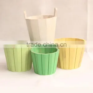 Natural Round Wooden Barrel, Wooden Cask, Wooden Bucket thumbnail-3