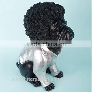 Stylish Design Resin Black English Bulldogs Statues for Sale thumbnail-3