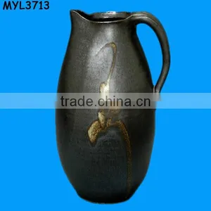 Matt Artistic Black Pottery Decanter thumbnail-1
