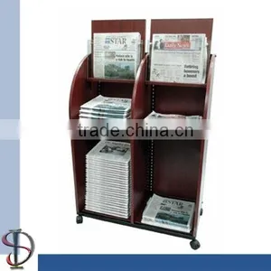 MED5242 2 Column Wooden Newspaper Stand thumbnail-1