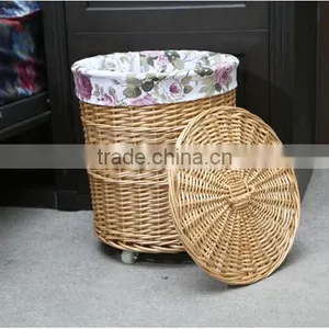 Cheap Round Willow Woven Laundry Hamper thumbnail-5