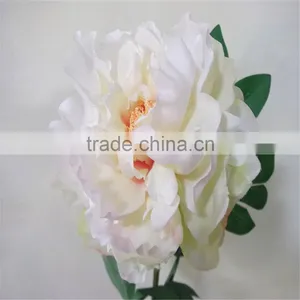 SJ20170051 Artificial White Fabric Peony Flower for Indoor Decoration thumbnail-1