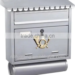 FQ-104 Wall Mounted Cast Iron Mailbox Metal Postbox Steel Letterbox Newspaperbox thumbnail-2