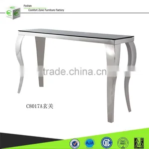 C8017 Glass Top Corner Wall Console Table Prices thumbnail-1
