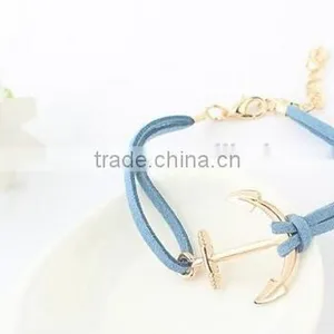 Bracelet Women 2017 Leather Bracelet Anchor Bracelet thumbnail-2