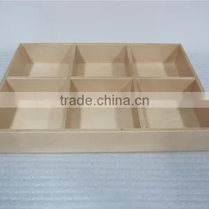 Divided Solid Wood Tea Box Handmade Wooden Box thumbnail-1