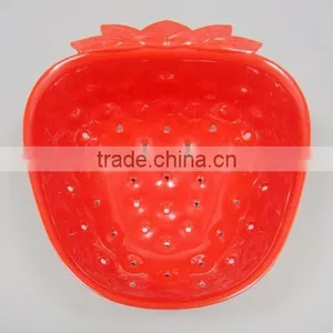 Red Color Strawberry Shaped Melamine Colander thumbnail-1