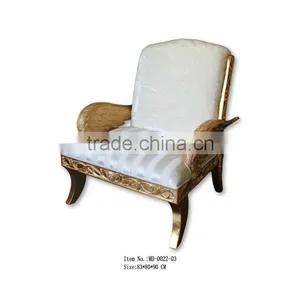 Antique Furniture European Style Chair With White Velvet thumbnail-1