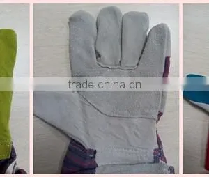DDSAFETY Hot Sale 2016 Working Yellow Cow Split Leather Glove Safety Glove thumbnail-4