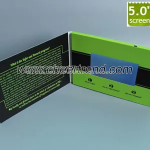 High Quality End Soft Cover 5 Inch Lcd Video Brochure/lcd Video Card Module/video Greeting Card for Advertising thumbnail-1