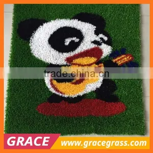 Green Polyethylene Synthetic Grass Outdoor Mat thumbnail-1