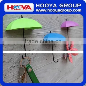 3PCS Colorful Creative Plastic Umbrella Shape Adhesive Wall Hook Hanger thumbnail-3