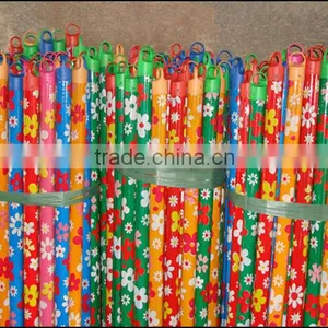 Different Pattern Color Pvc Coated Wooden Broom Handle thumbnail-1
